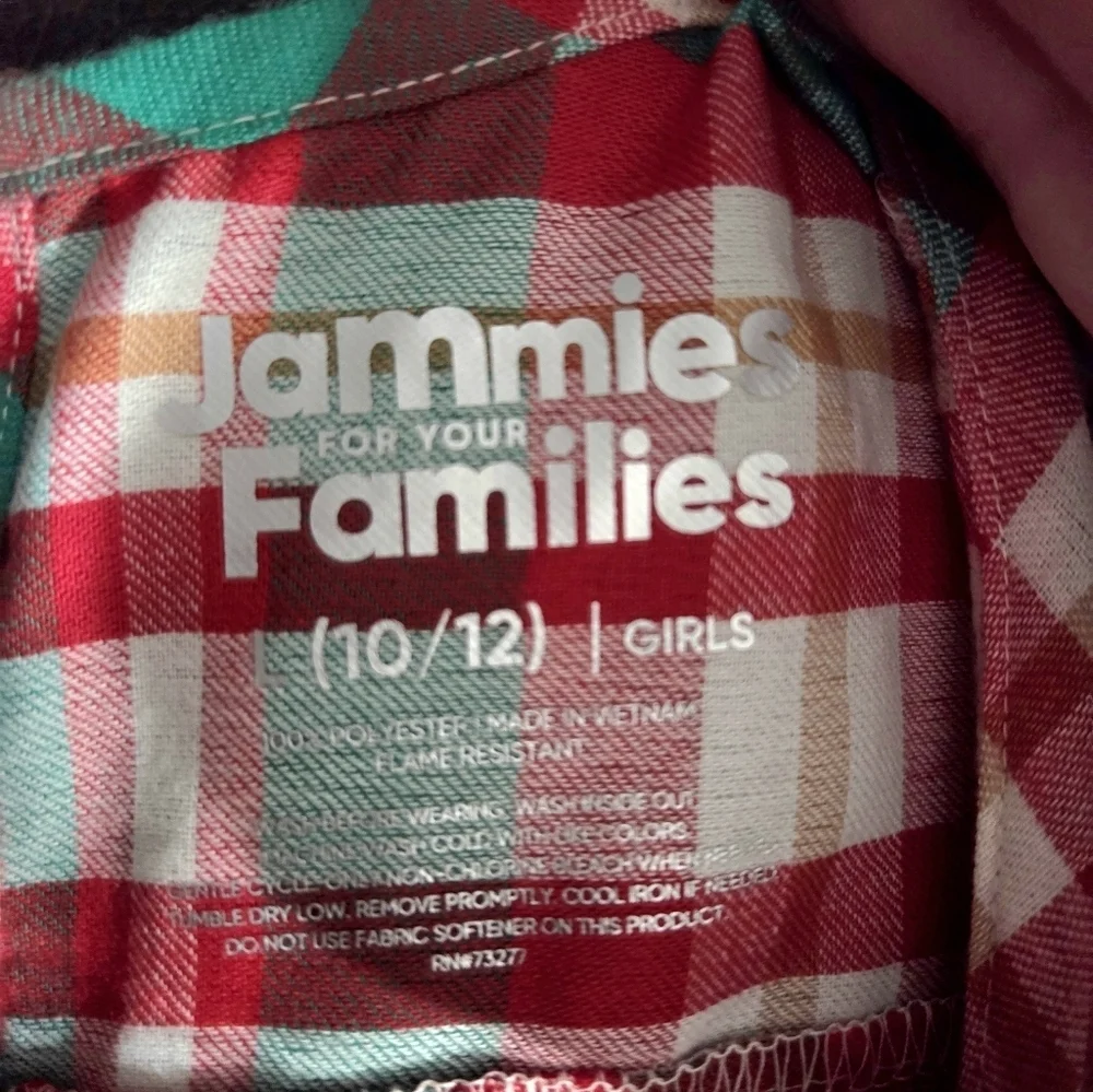 New Girls Plaid Christmas Nightgown With Matching Doll Gown Size 10-12